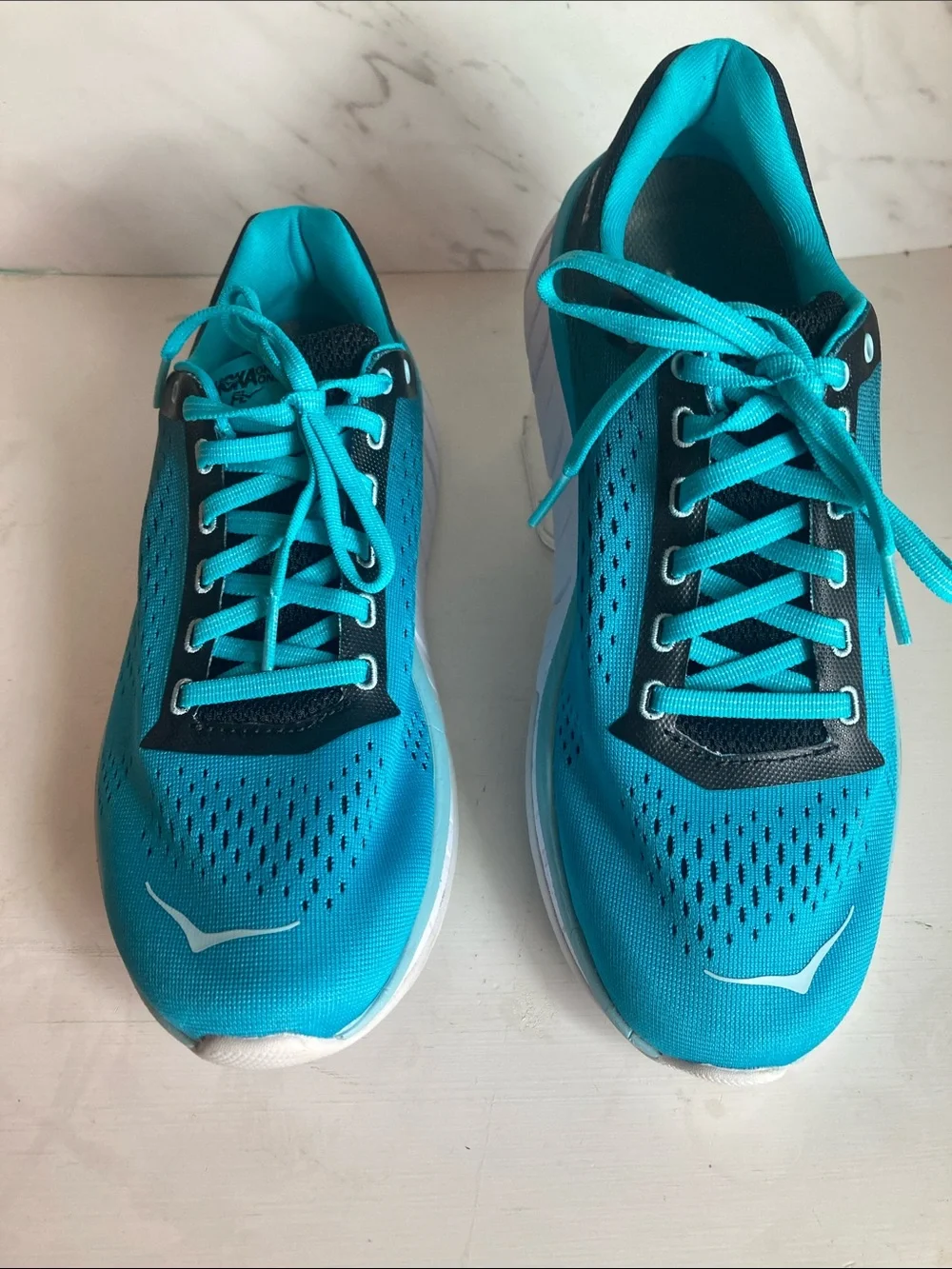 Hoka Women's Teal and Navy Athletic Running Shoes